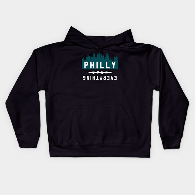 Philly over Everything - Black/Green Kids Hoodie by KFig21